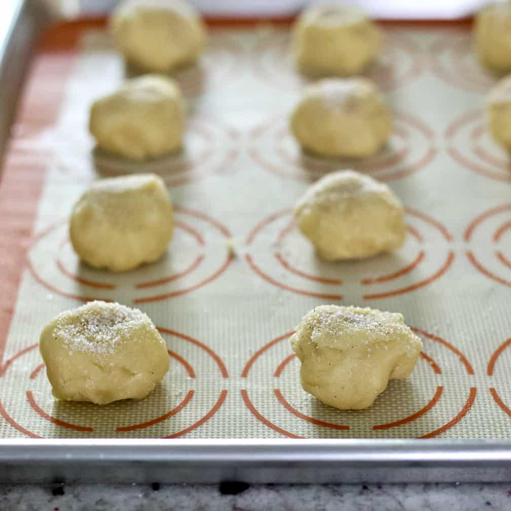 caramel filled sugar cookies ready to bake