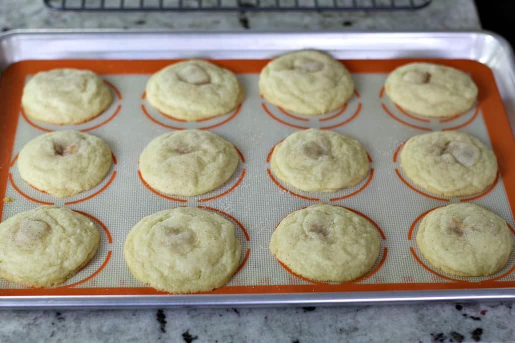 freshly baked caramel sugar cookie recipe with caramel filling.