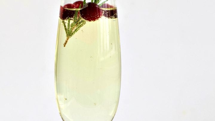 White Cranberry rosemary Mimosa Recipe