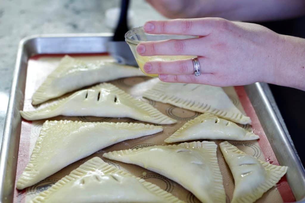 Homemade Apple Turnover Recipe with Puff Pastry 19 crimp edges and brush with egg wash