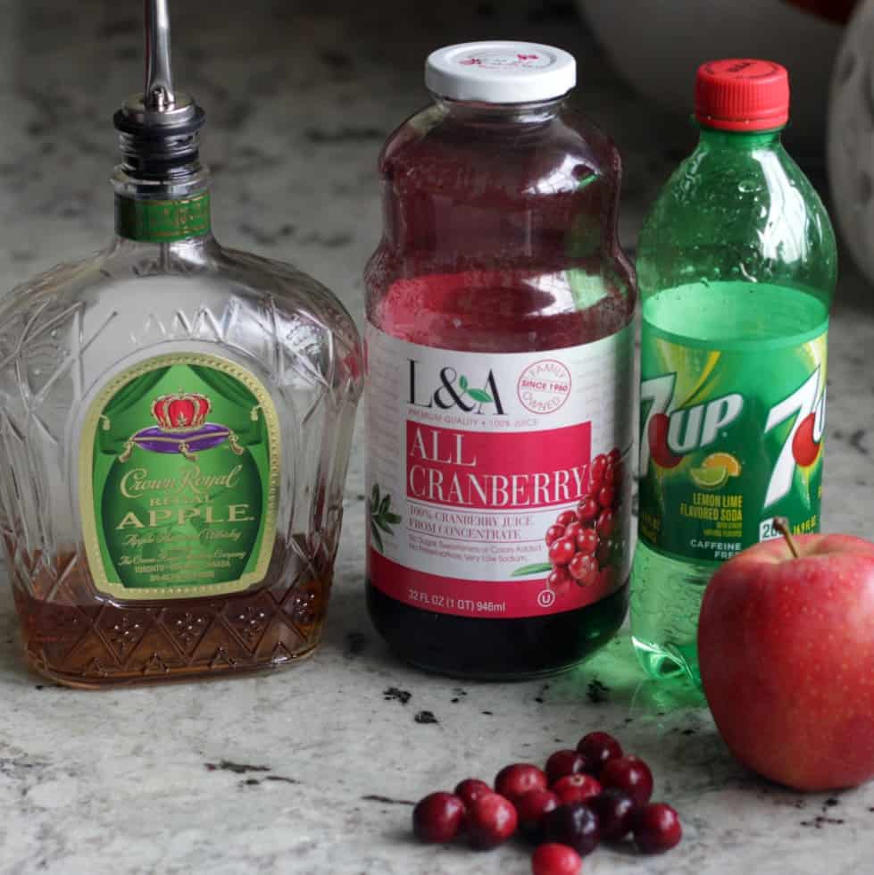 Ingredients for Cranberry Apple Whiskey Cocktail
