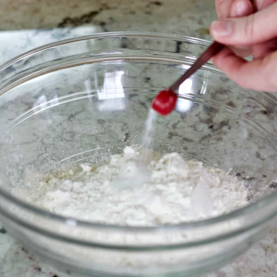 sprinkle salt over the flour