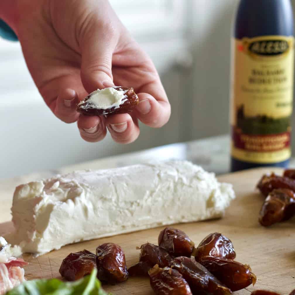 stuff each date with goat cheese