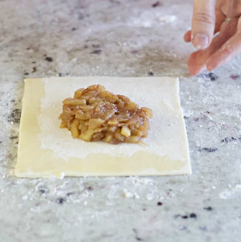 Homemade Apple Turnover Recipe with Puff Pastry 18 folding a turnover