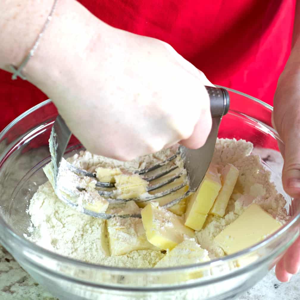 cutting in the butter-puff pastry