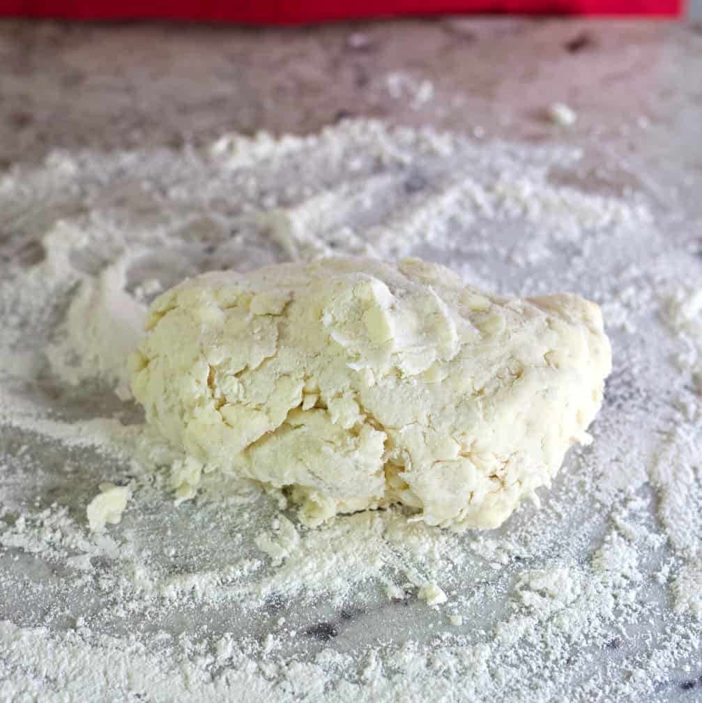 puff pastry dough on a floured board