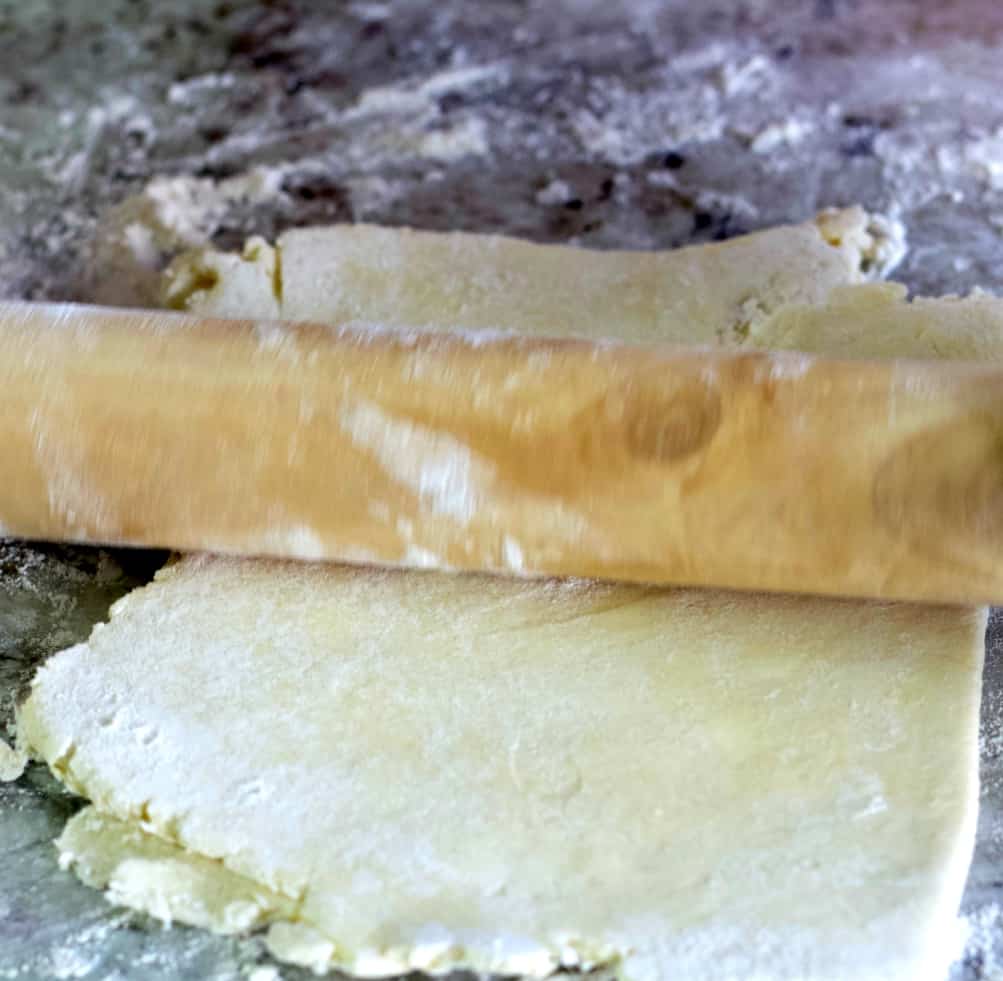 rolling out puff pastry-second fold