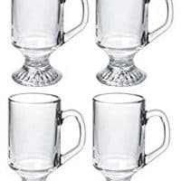 Luminarc 9.75-ounce Irish Coffee Footed Mug, Clear, Set of 4