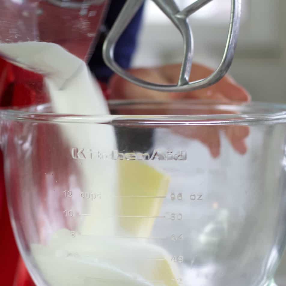 Pouring granulated sugar