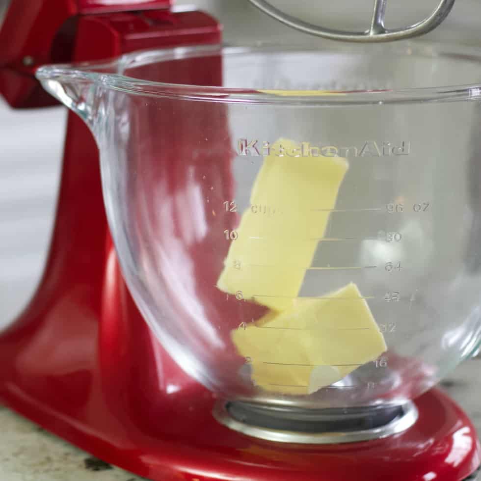 butter in mixing bowl