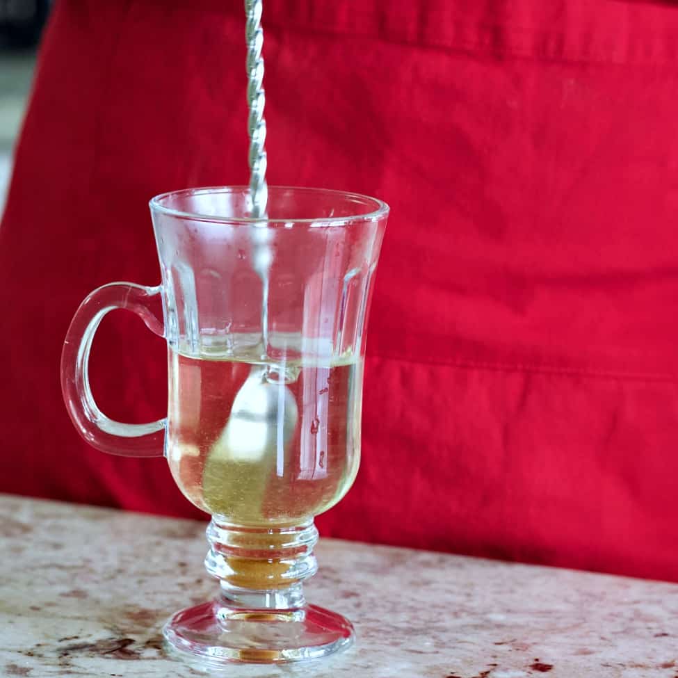 hot buttered rum recipe-add brown sugar and stir