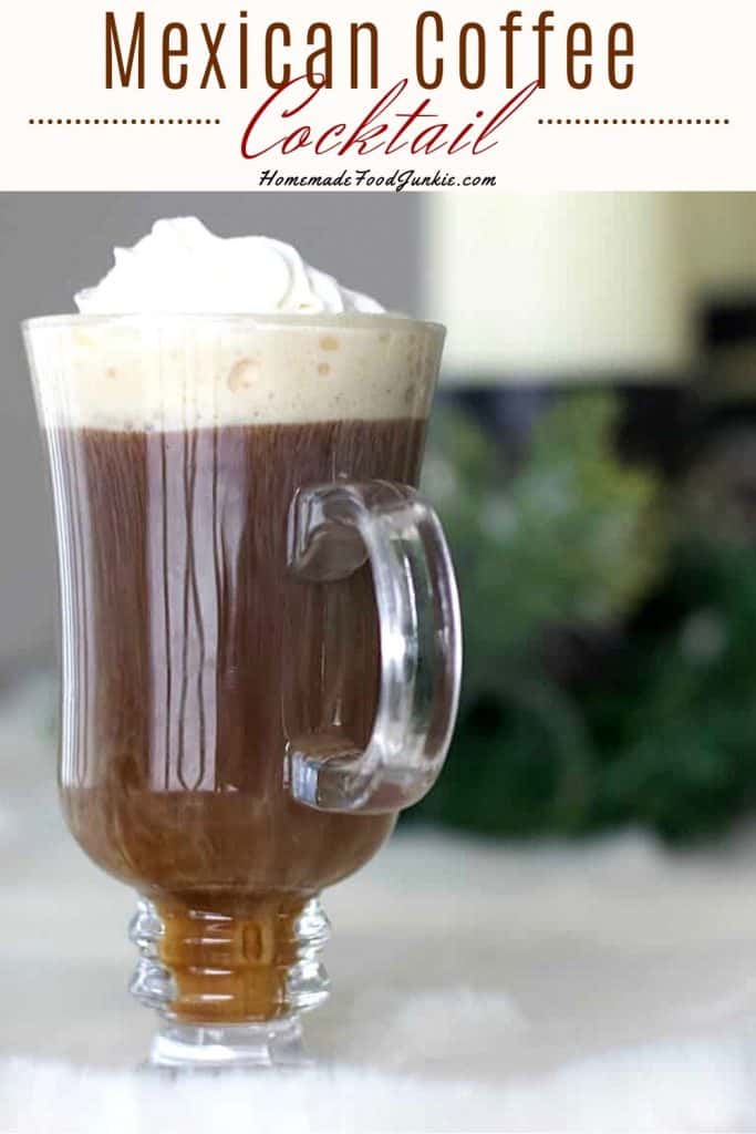 Mexican Coffee Drink with gold tequila and kahlua-pin image
