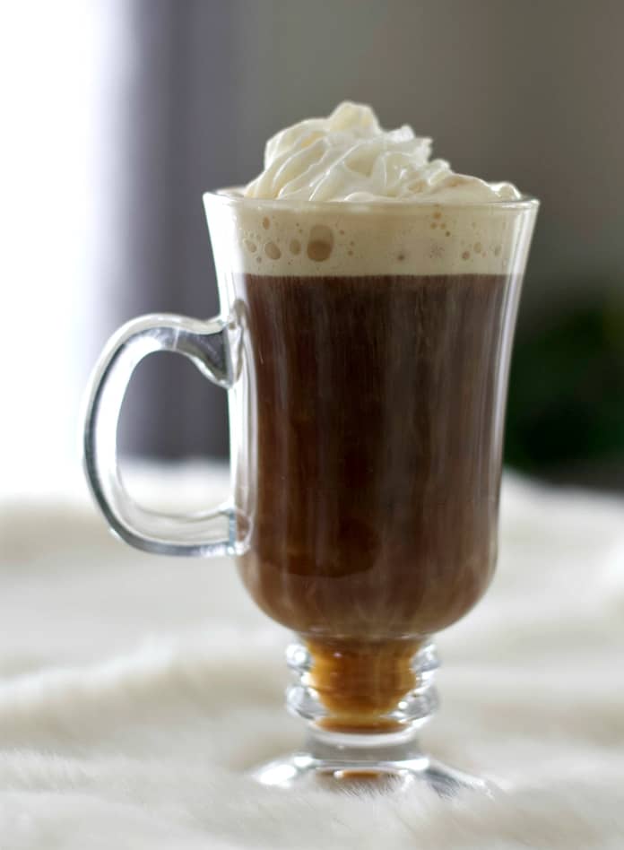 Mexican Coffee on white furry table runner