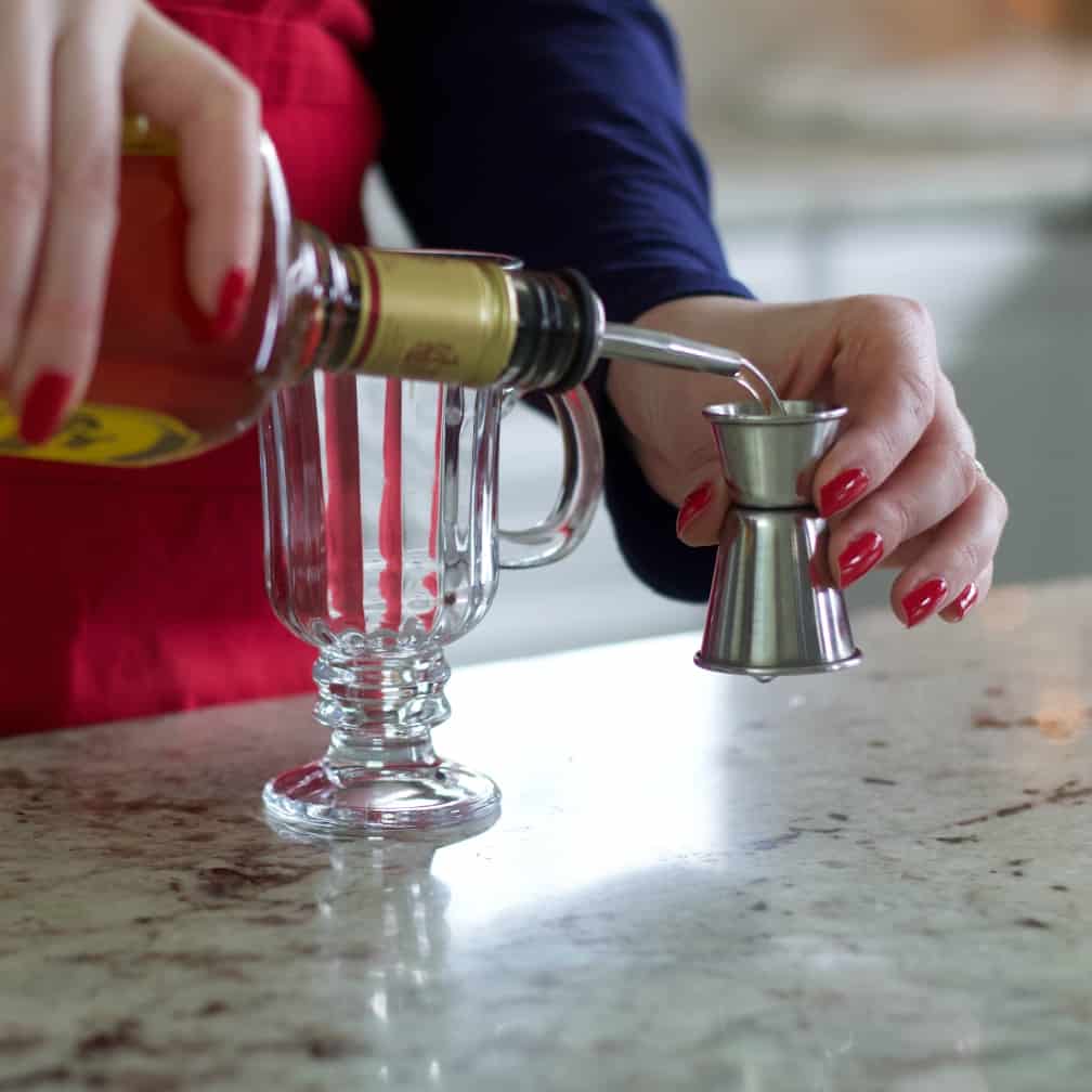 Pouring Jose Cuervo Gold-Mexican coffee