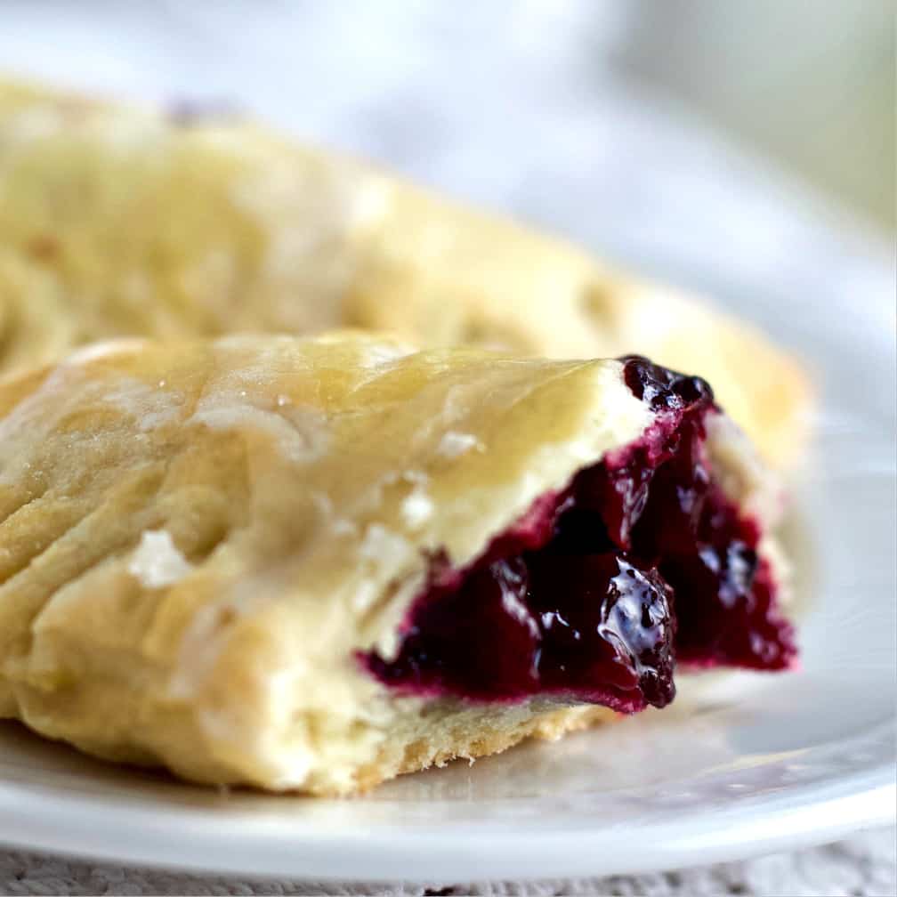 Blackberry Hand pie broken to expose filling