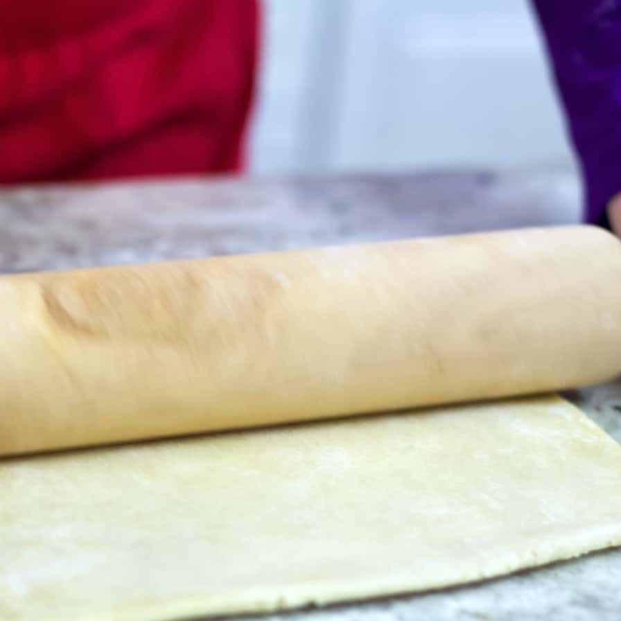 rolling our sourdough pie crust