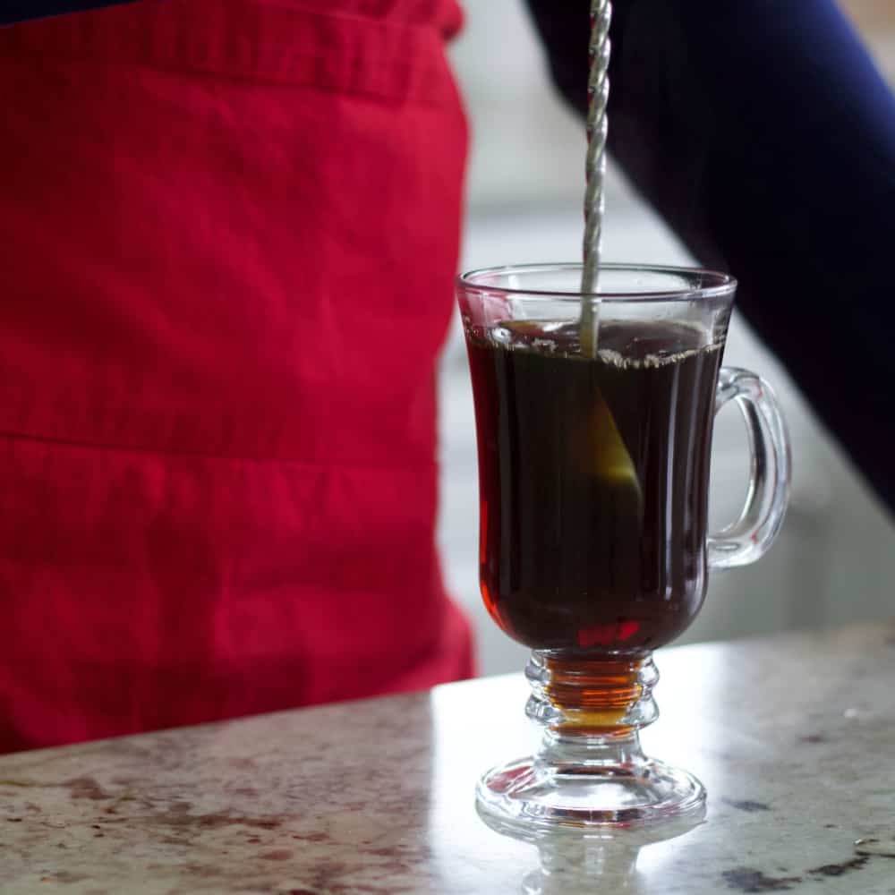 stirring Mexican coffee
