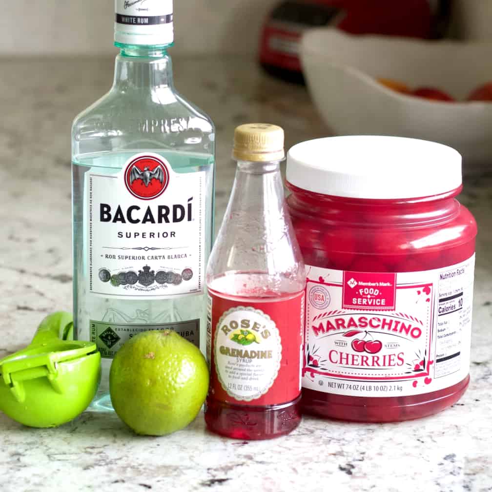 Ingredients for Bacardi Cocktail