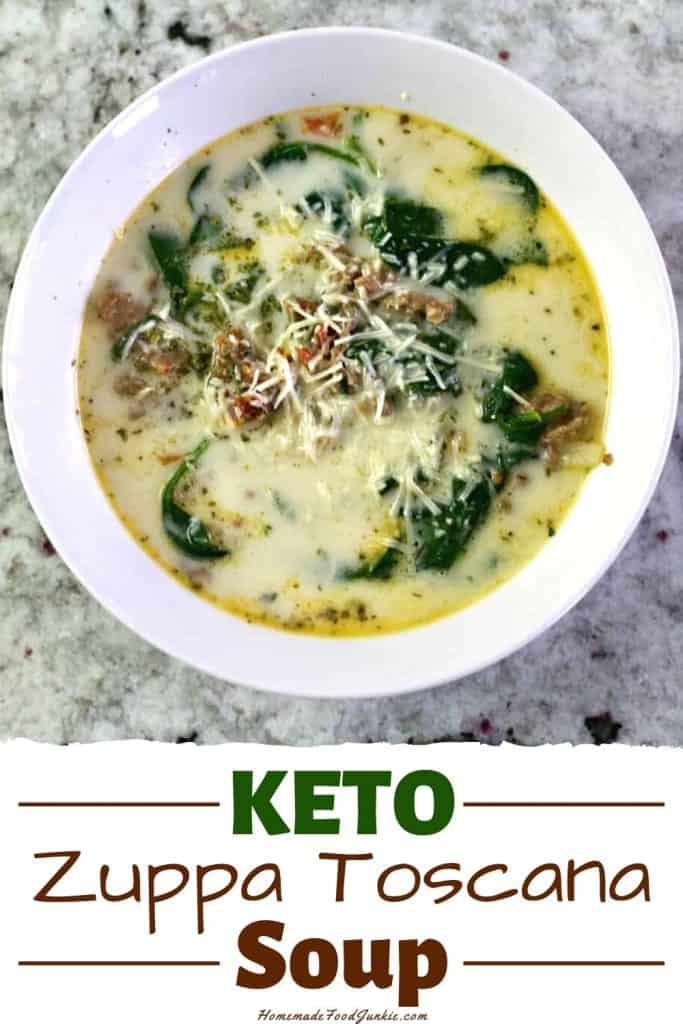 Keto zuppa toscana soup-pin image