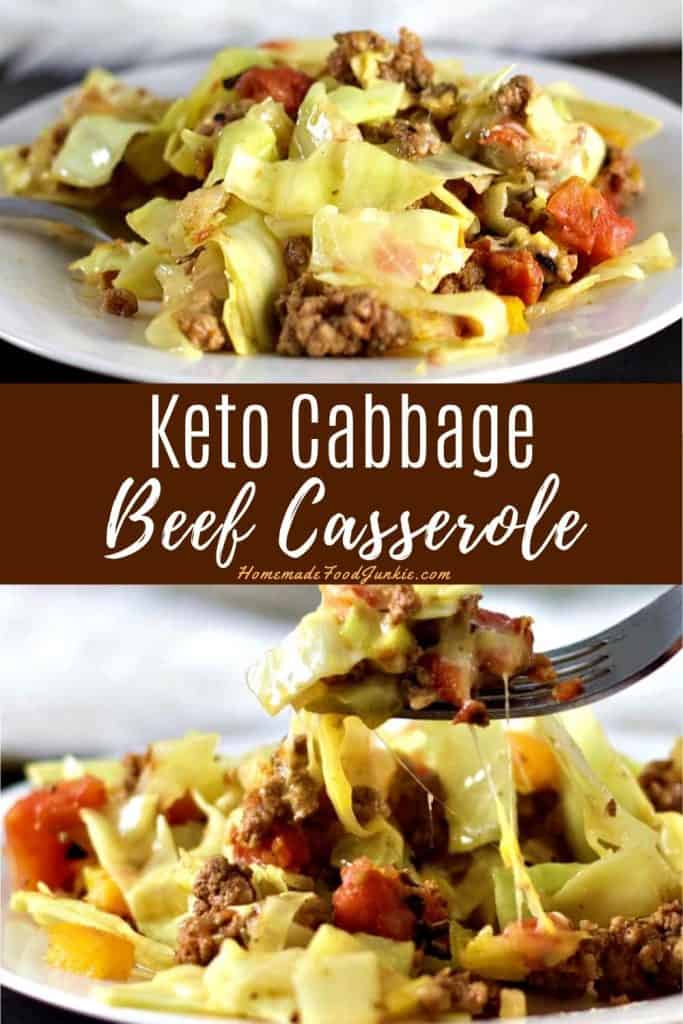 keto cabbage beef casserole-pin image