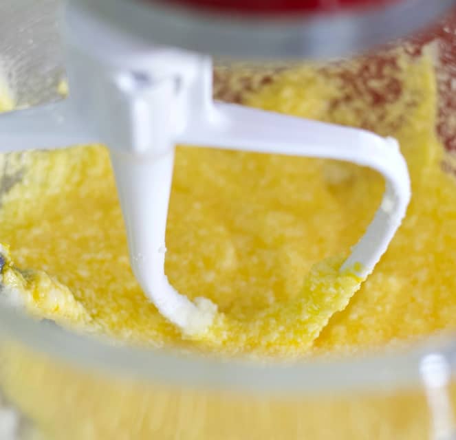 mixing wet ingredients.
