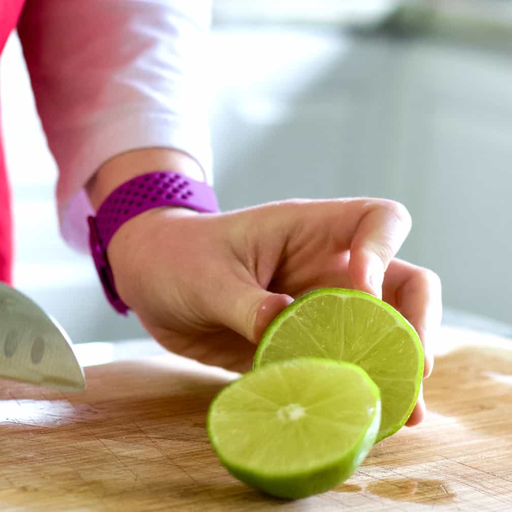 sliced fresh lime halves-bacardi drinks