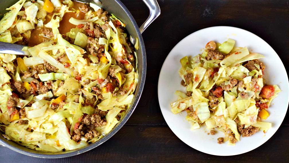 skillet dinner and single serving-unstuffed cabbage dinner