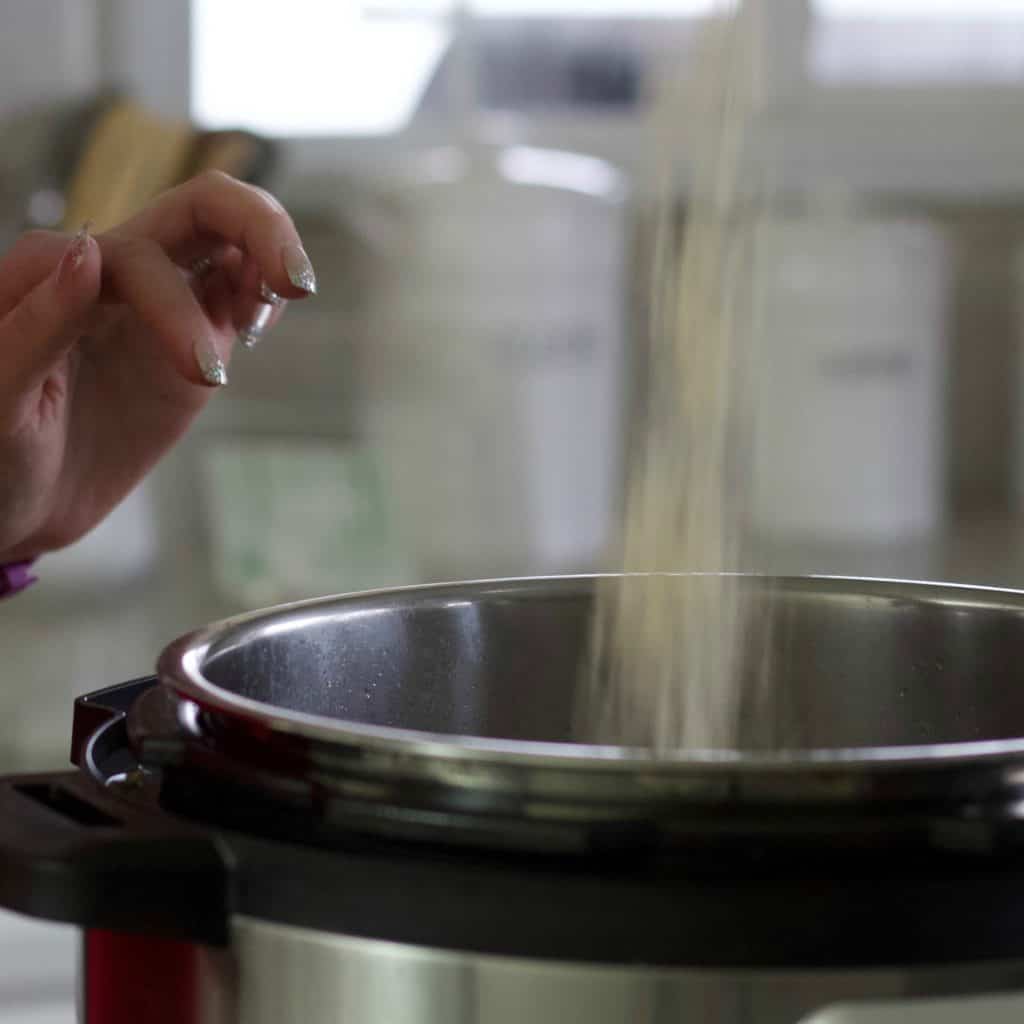 Adding parmesan cheese into the instant pot