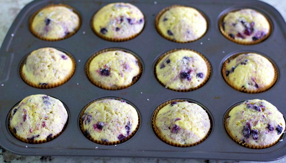 baked lemon blueberry muffins