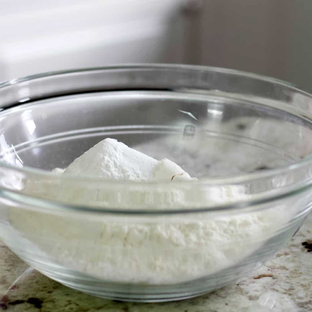 dry ingredients in a clear mixing bowl