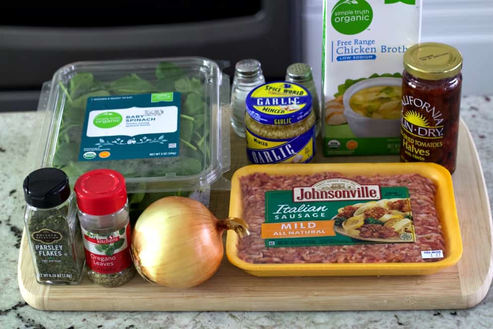 The Ingredients for this keto soup recipe that go under pressure.