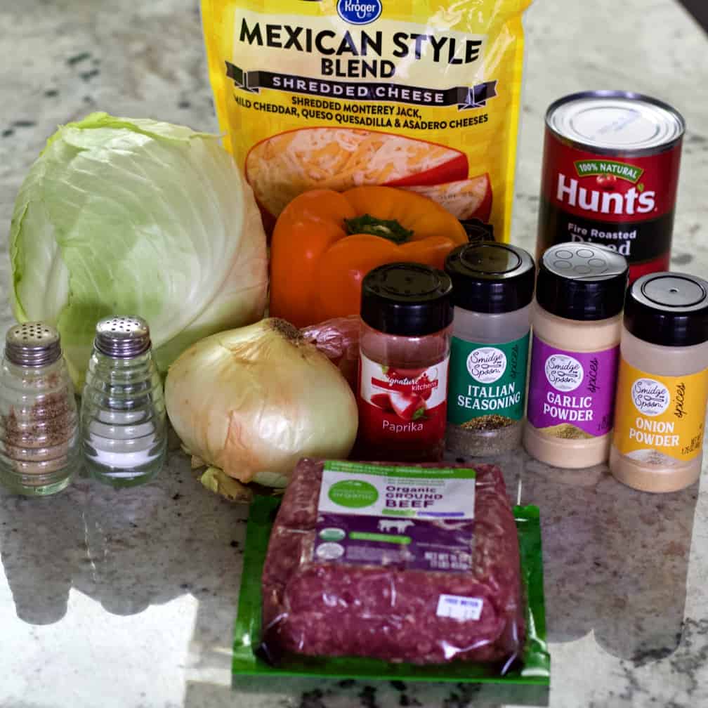 Ingredients for unstuffed cabbage dinner