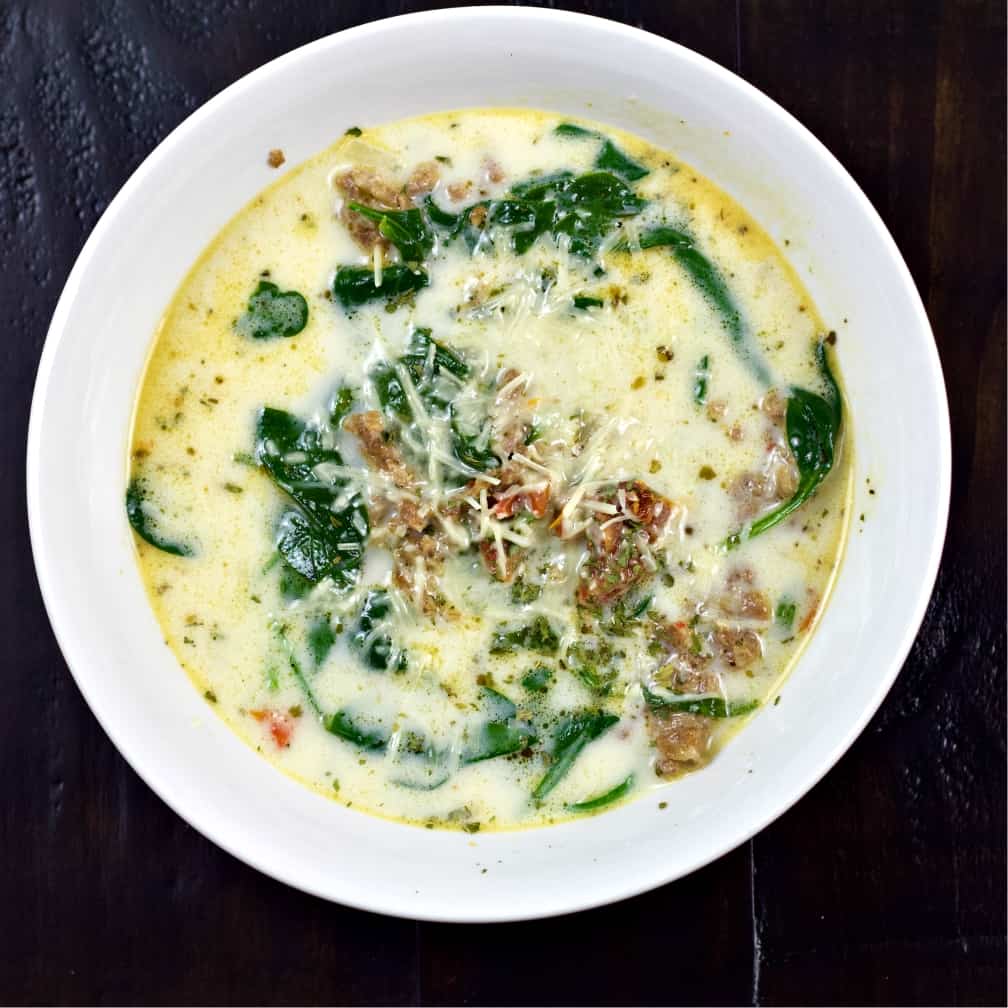 low carb Italian Sausage keto soup recipe