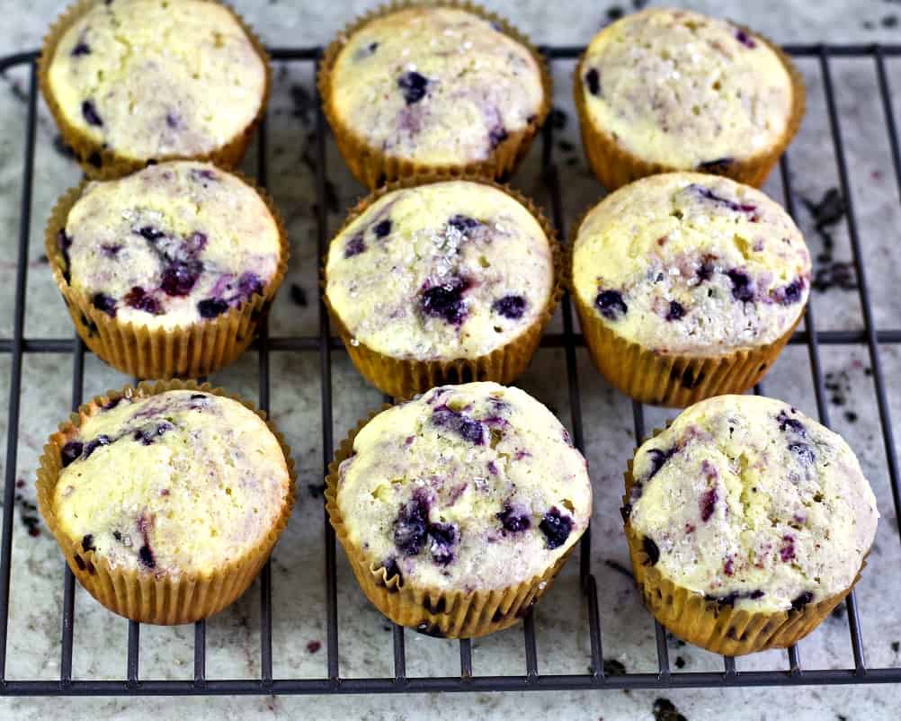 cooling muffins on rack