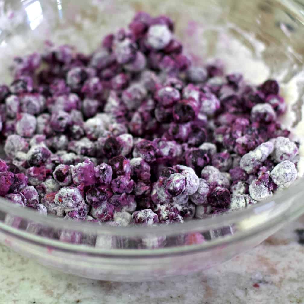 blueberries with flour mixed in.