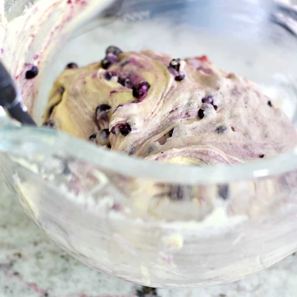muffin batter with blueberries