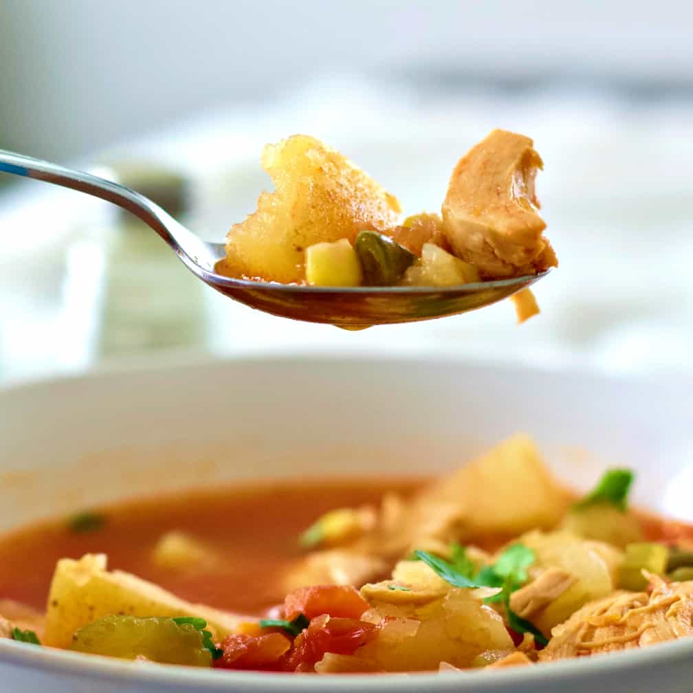 chicken vegetable soup spoonful