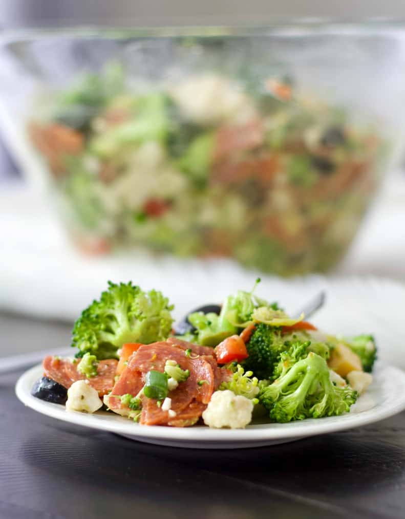 cauliflower broccoli Italian chopped salad