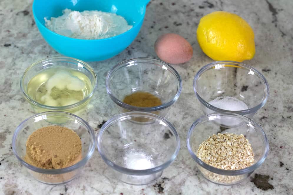 Ingredients for toasted coconut lemon bars crust