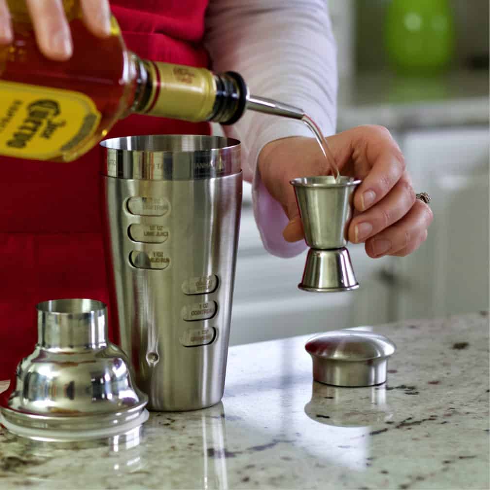 measuring Jose Cuervo-Chocolate orange margarita
