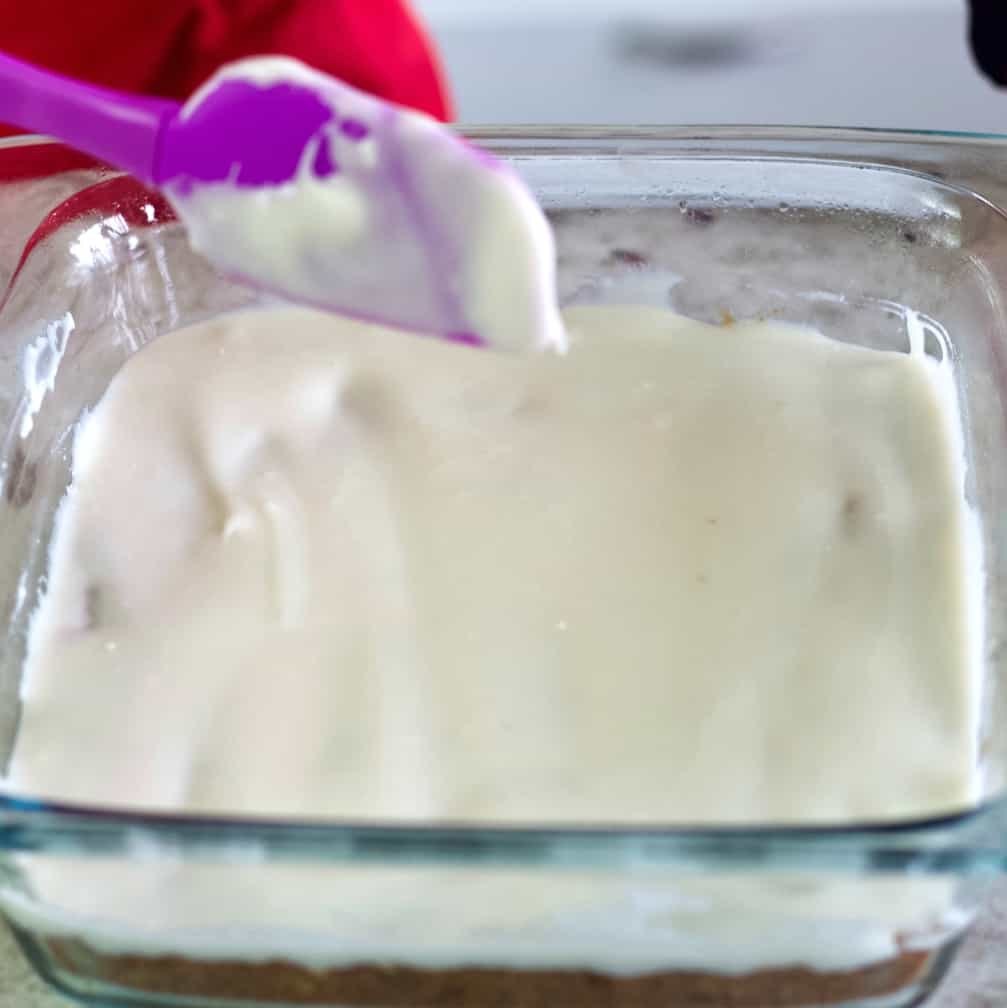 Spread frosting evenly