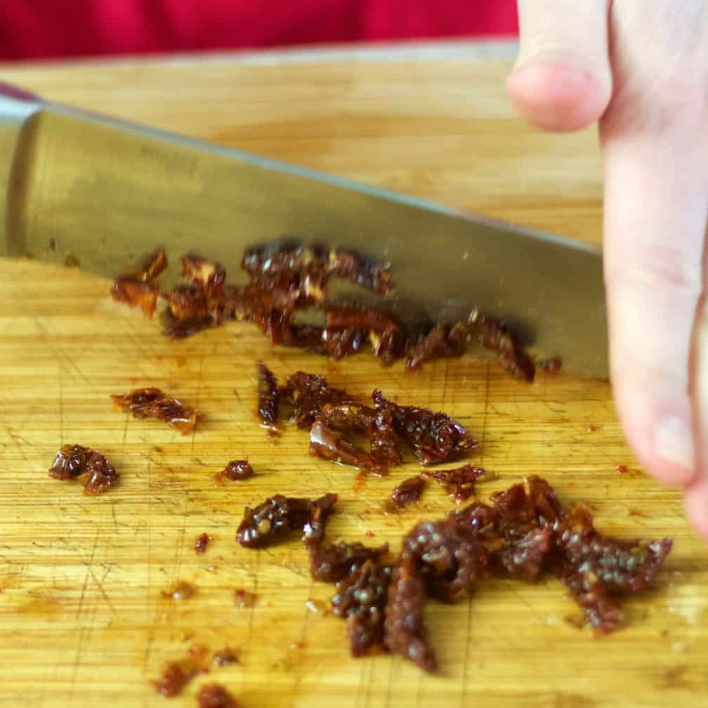 chop sun dried tomatoes