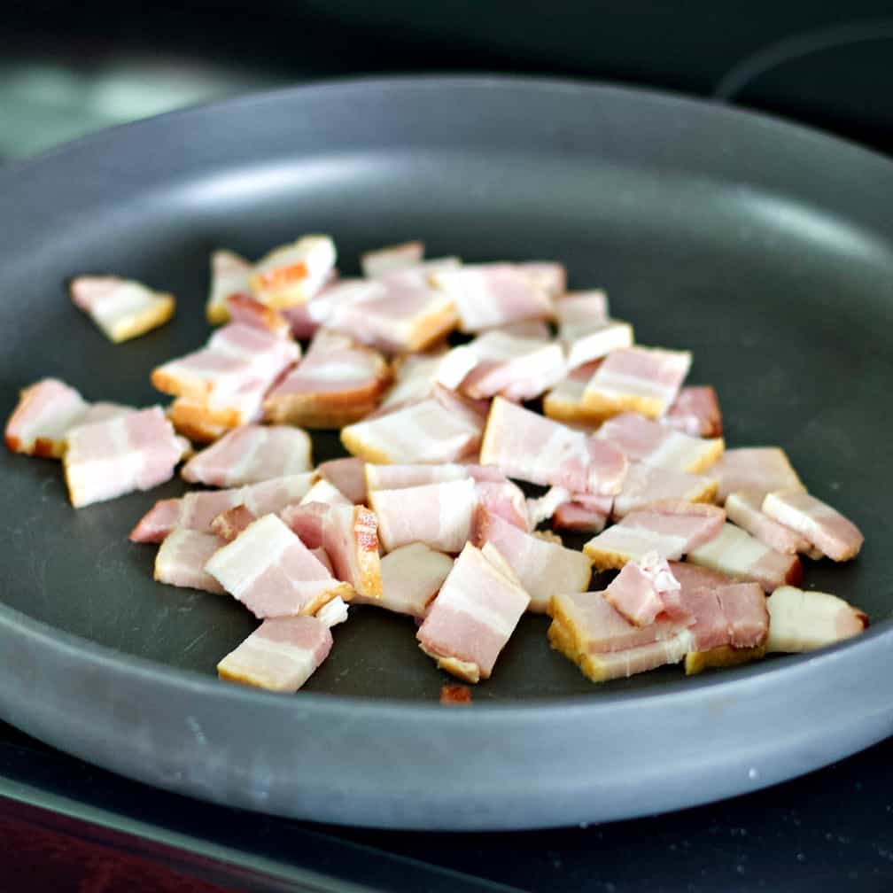 cooking bacon in frying pan-instant pot chicken chili