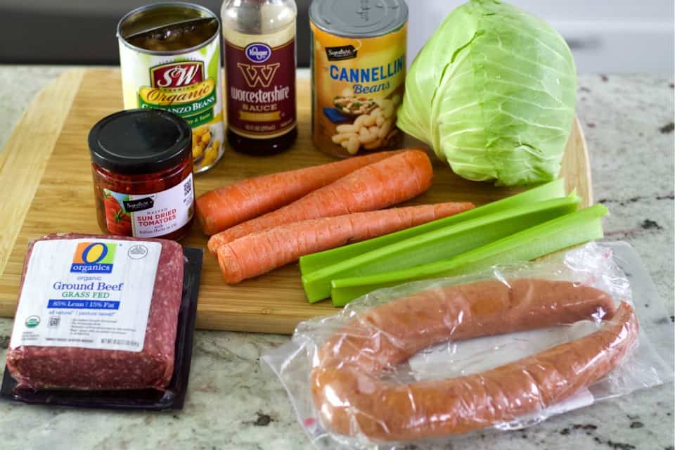 ingredients for cabbage beef stew