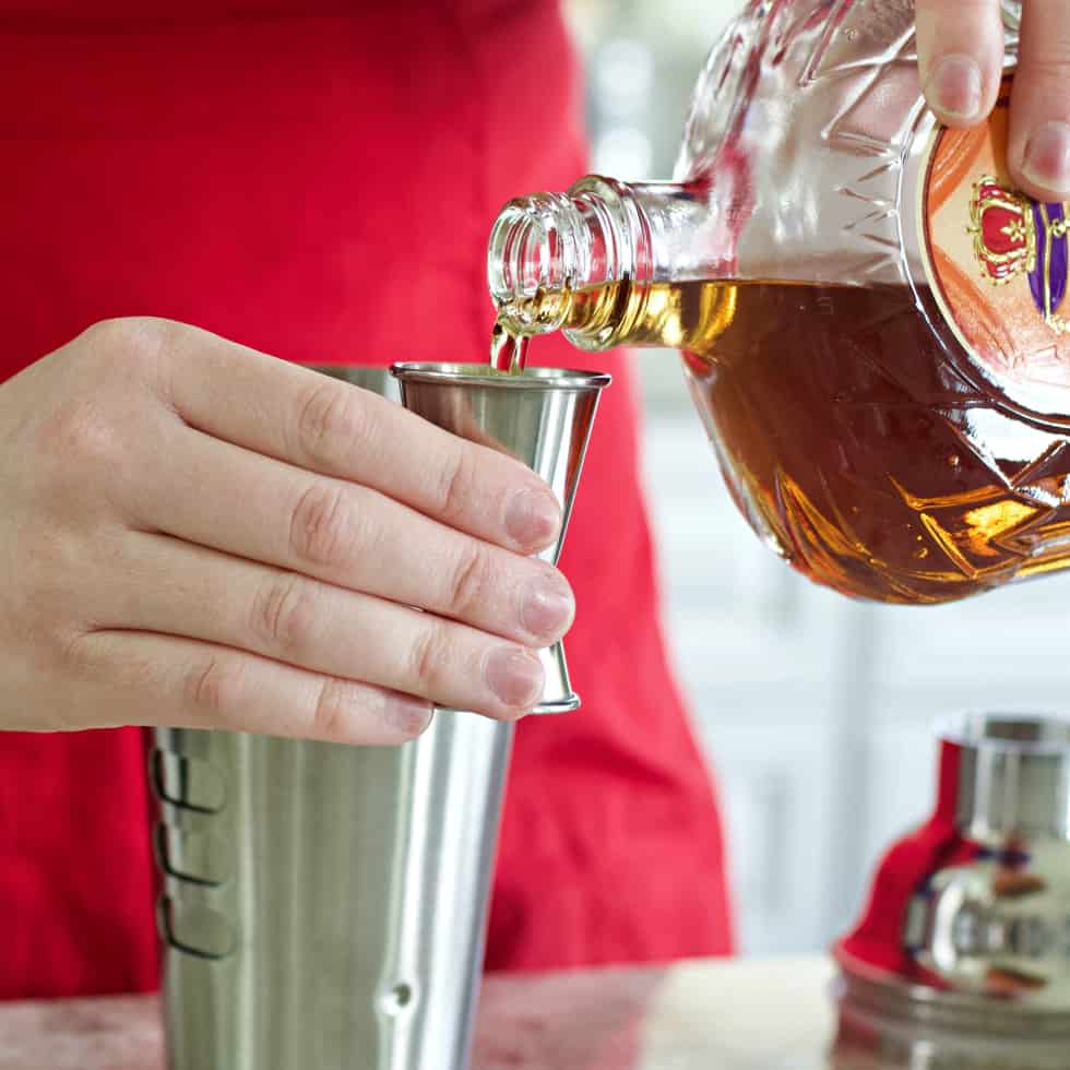 Pouring peach crown royal