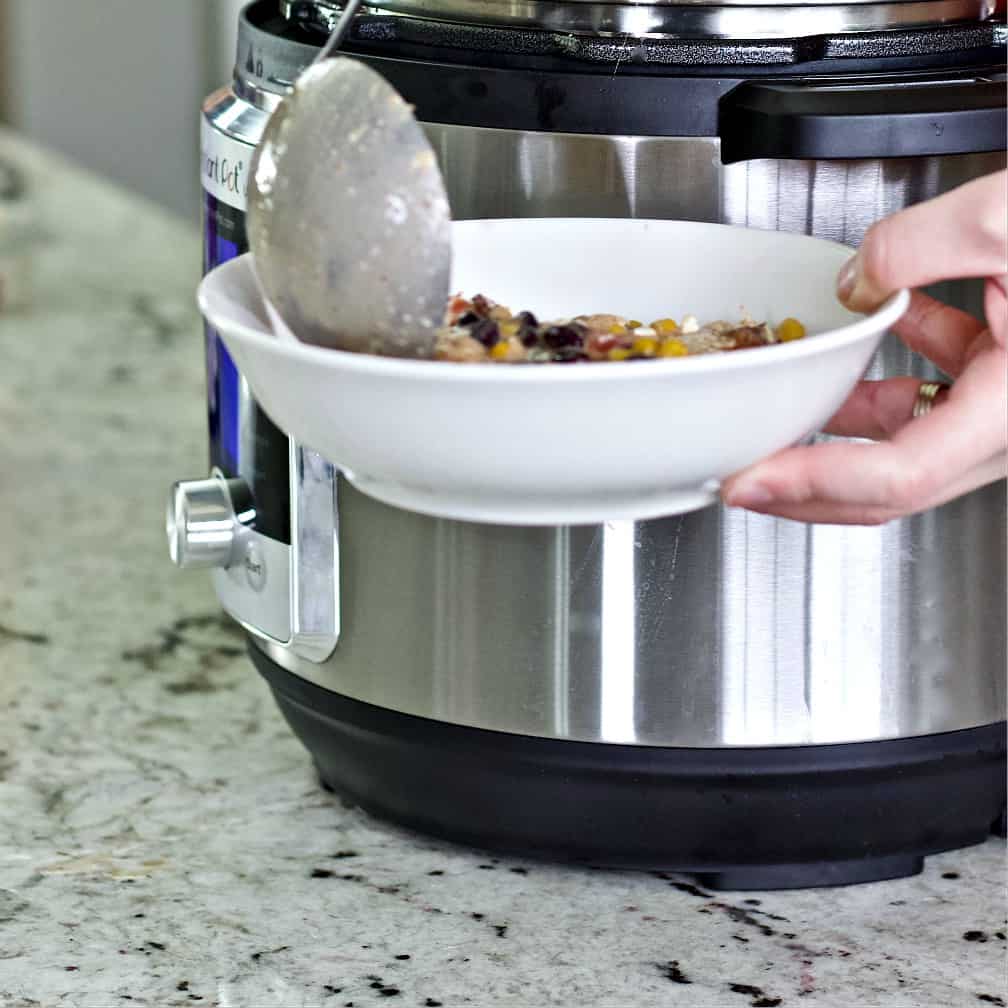 serving chicken chili
