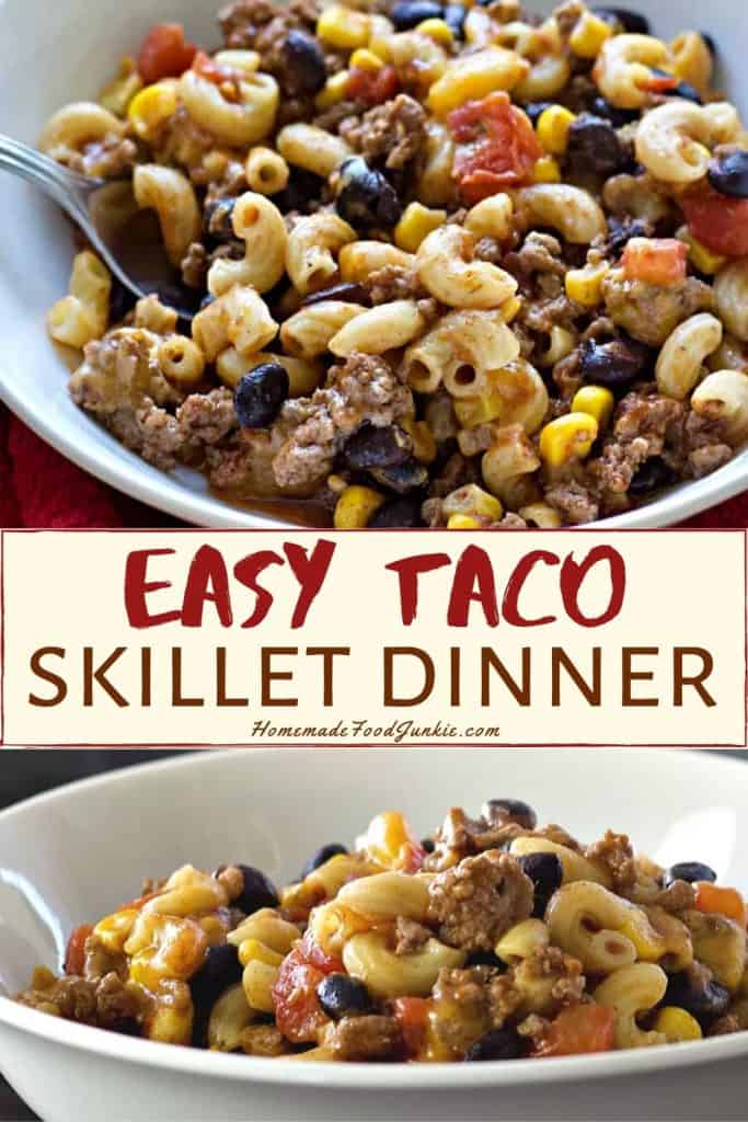 Easy taco skillet dinner-pin image