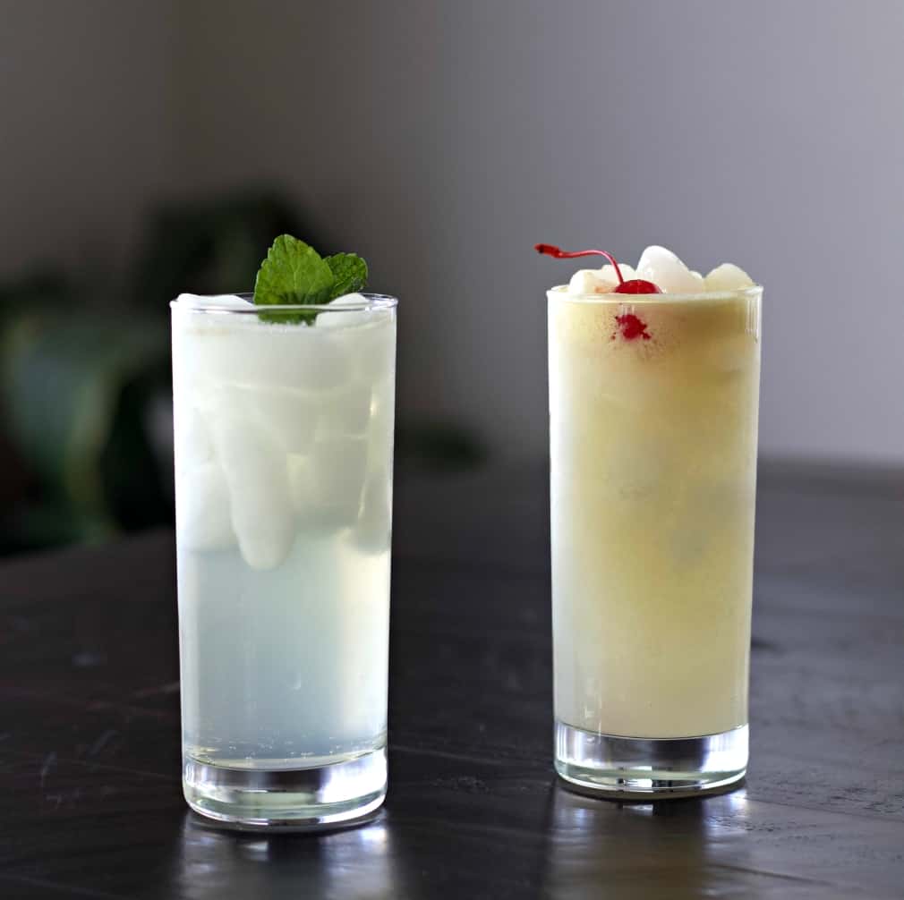 Gin fizz and grand royal gin fizz