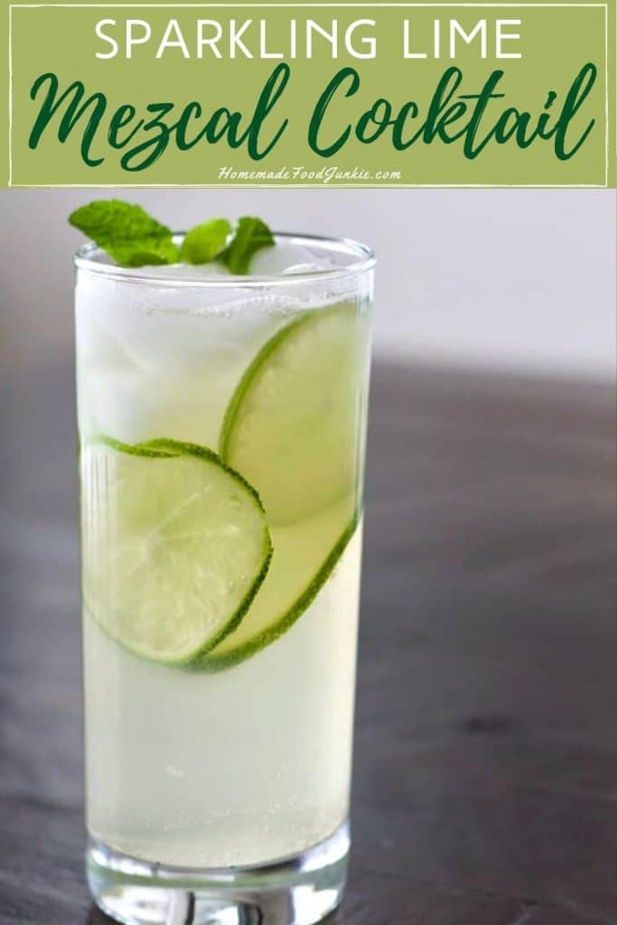 sparkling lime mezcal cocktail-pin image