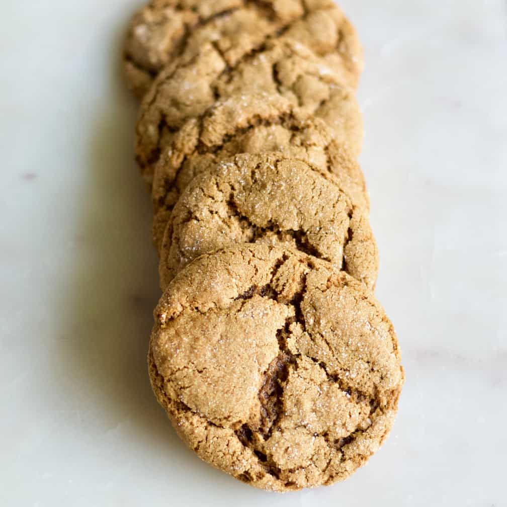 sourdough molasses cookies on a plate